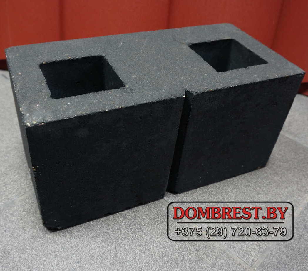 Блоки демлер в Бресте декоративные черные размер 20х20х40 